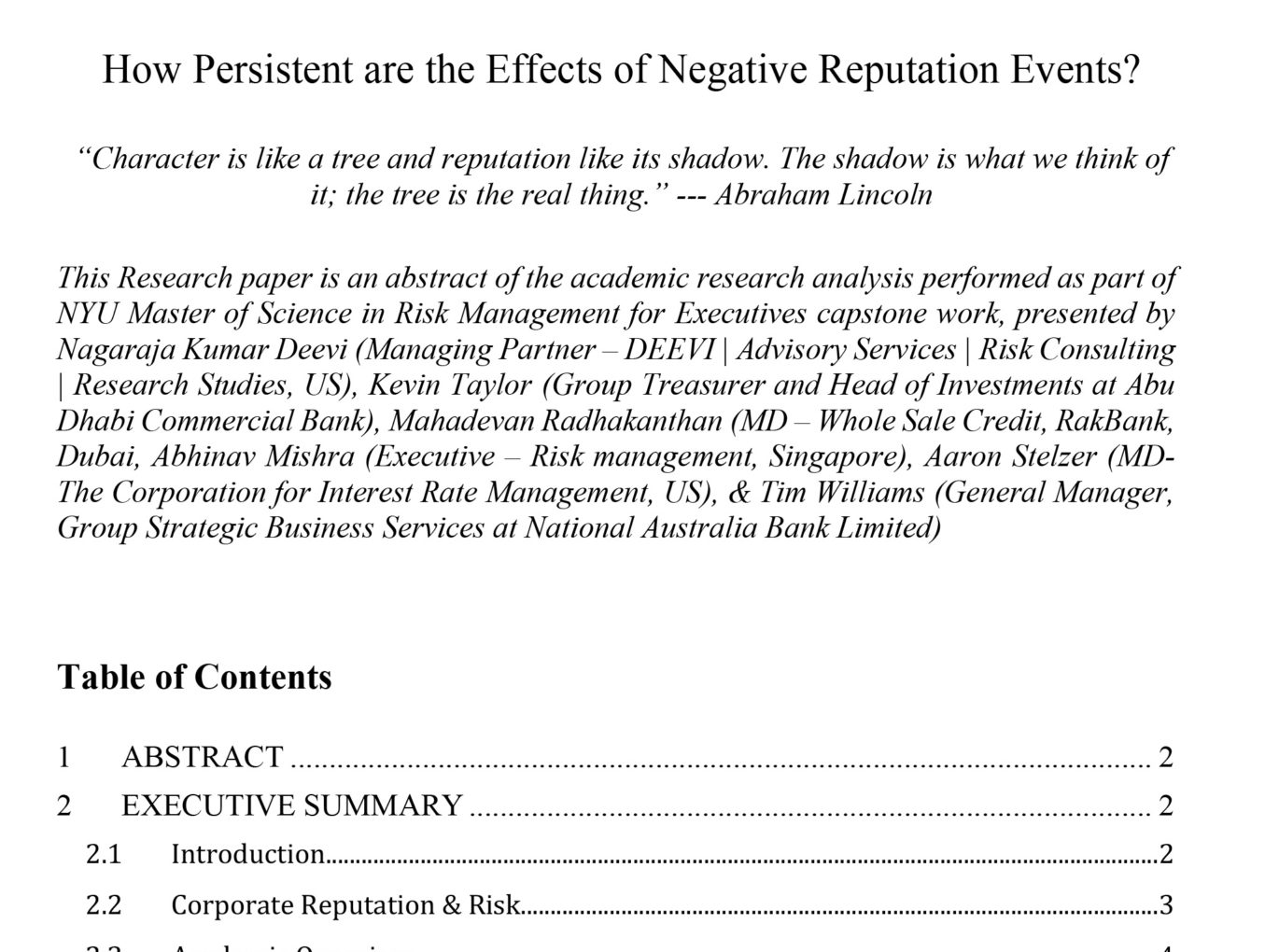 How Persistent are the Effects of Negative Reputation Events?
